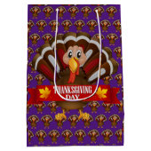 幸せな感謝祭 ミディアムペーパーバッグ (裏面)