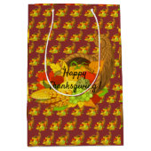 幸せな感謝祭 ミディアムペーパーバッグ (正面)