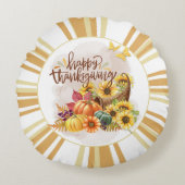 幸せな感謝祭 ラウンドクッション (正面)