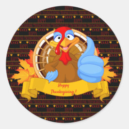 幸せな感謝祭 ラウンドシール