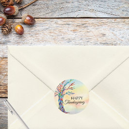 幸せな感謝祭 ラウンドシール