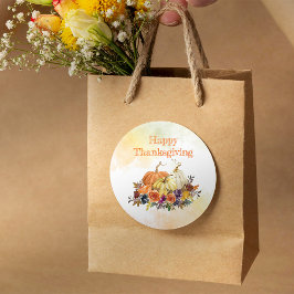 幸せな感謝祭 ラウンドシール