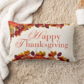 幸せな感謝祭 ランバークッション (ブランケット)