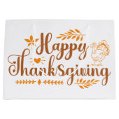 幸せな感謝祭 ラージペーパーバッグ (正面)