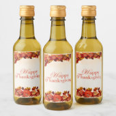 幸せな感謝祭 ワインラベル (ボトル)