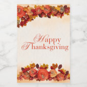 幸せな感謝祭 ワインラベル (シングルラベル)