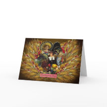 幸せな感謝祭! ヴィンテージのスタイルの挨拶状