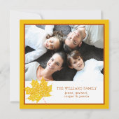 幸せな感謝祭 |写真と名前の追加 招待状 (裏面)