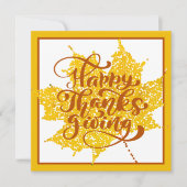 幸せな感謝祭 |写真と名前の追加 招待状 (正面)