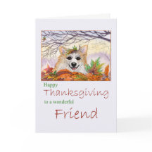 幸せな感謝祭、友人-秋のコーギー犬