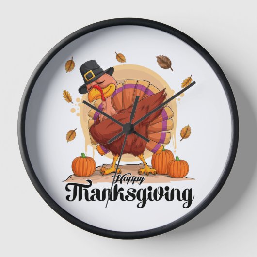幸せな感謝祭 壁時計 (正面)