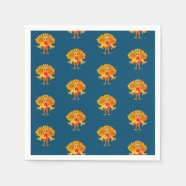 幸せな感謝祭、感謝の七面鳥。 スタンダードカクテルナプキン