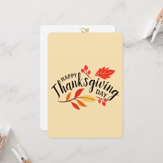 幸せな感謝祭 招待状 (正面/裏面インサイチュ)