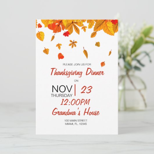 幸せな感謝祭 招待状 (スタンド正面)