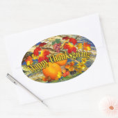 幸せな感謝祭 楕円形シール (封筒)