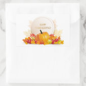幸せな感謝祭 長方形シール (バッグ)