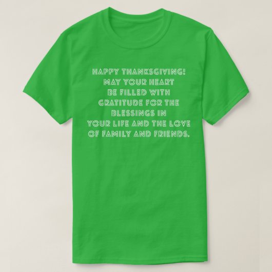 幸せな感謝祭 Tシャツ (デザイン正面)
