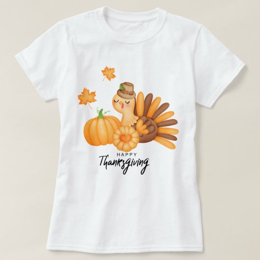 幸せな感謝祭Tシャツ Tシャツ (デザイン正面)