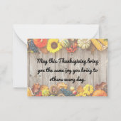 幸せな感謝素朴な木の伝統的休日 ノートカード (裏面)