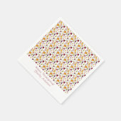 幸せな感謝野菜のパターン白 スタンダードカクテルナプキン (角)