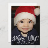 幸せな手書きの休日の写真の挨拶状 シーズンカード (正面/裏面)