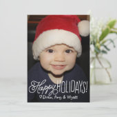 幸せな手書きの休日の写真の挨拶状 シーズンカード (スタンド正面)