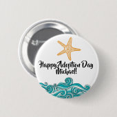 幸せな採用日ボタン、パーティーボタン 缶バッジ (正面&裏面)