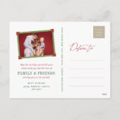 幸せな新しいホームプレイド写真の移動のお知らせ シーズンポストカード (裏面)