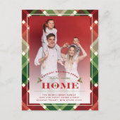 幸せな新しいホームプレイド写真の移動のお知らせ シーズンポストカード (正面)
