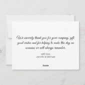 幸せな新婚夫婦のスタイリッシュな写真 シーズンカード (裏面)