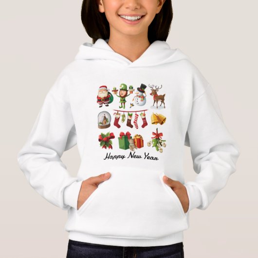 幸せな新年のtシャツの子供 (正面)