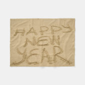 幸せな新年を迎える フリースブランケット (正面(横))