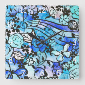 幸せな日が再びここに スクエア壁時計 (正面)