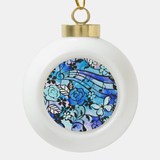 幸せな日が再びここに セラミックボールオーナメント (正面)