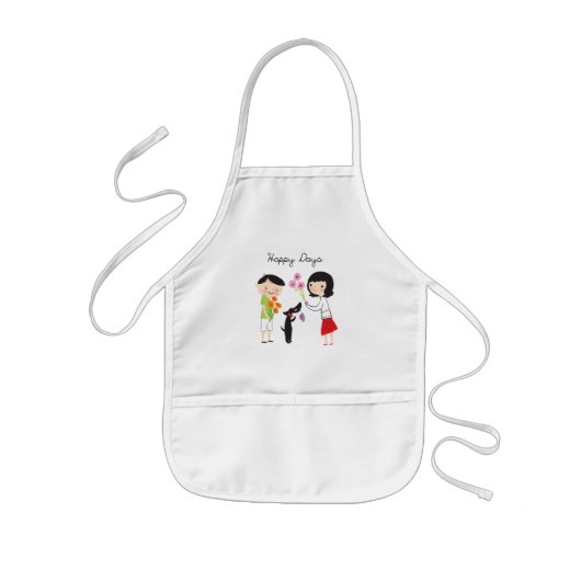 幸せな日ココヤシ及び私達子供のエプロン 子供用エプロン (正面)