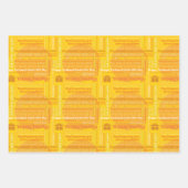 幸せな日ラップ:赤、黄、青 ラッピングペーパーシート (正面3)