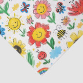 幸せな日 – 明るい花と友達のパターン 薄葉紙 (詳細)