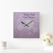 幸せな日! 甘美な夢の柱時計の花Deco スクエア壁時計 (ホーム)