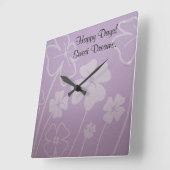 幸せな日! 甘美な夢の柱時計の花Deco スクエア壁時計 (傾斜)