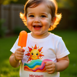 幸せな明るい太陽の夏 ベビーTシャツ
