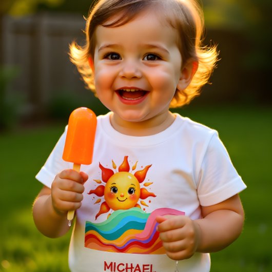 幸せな明るい太陽の夏 ベビーTシャツ