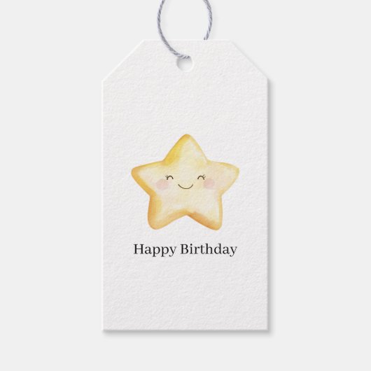 幸せな星の誕生日 ギフトタグ (正面)