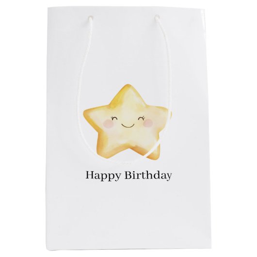 幸せな星の誕生日 ミディアムペーパーバッグ (正面)