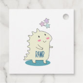 幸せな星を持つかわいい黄色い恐竜ありがとう フェイバータグ (裏面)