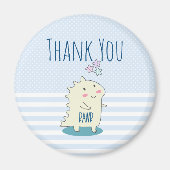 幸せな星を持つかわいい黄色い恐竜ありがとう マグネット (正面)