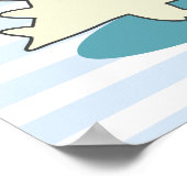 幸せな星を持つかわいい黄色い恐竜 ポスター (角)