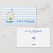 幸せな星を持つかわいい黄色の恐竜 名刺 (正面/裏面)