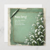 幸せな春の花が緑 シーズンカード (正面/裏面)