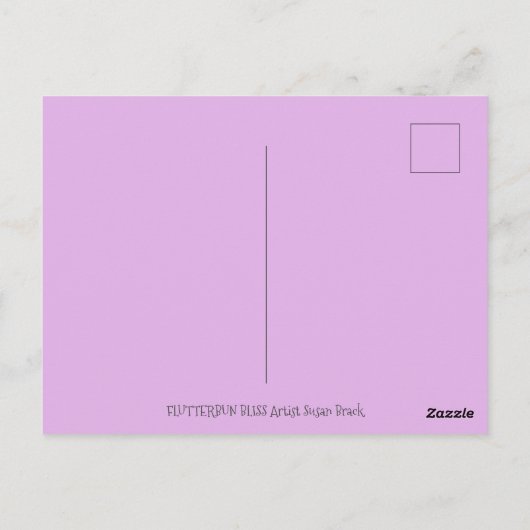 幸せな春フルターブンウサギおもしろい、バニーフェアリー ポストカード (裏面)