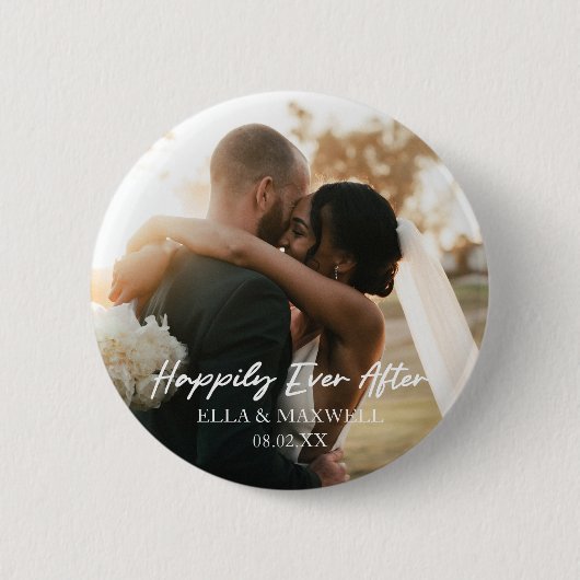 幸せな時カスタム々写真結婚 缶バッジ (正面)